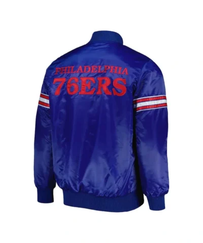 Philadelphia 76ers Pick & Roll Royal Satin Jacket