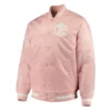 Shop Philadelphia 76ers Full-Snap Pink Varsity Satin Jacket
