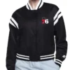 Printed Logo Philadelphia 76ers Varsity Full-Snap Jacket