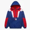 Philadelphia 76ers Half-Zip Pullover Hooded Royal Jacket
