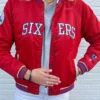 Philadelphia 76ers Red Bomber Satin Jacket