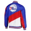 Ripstop Philadelphia 76ers Royal and Red Jacket