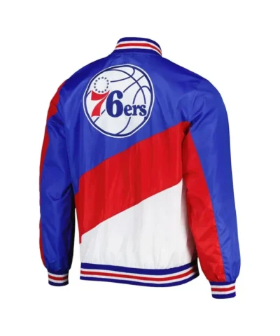 Ripstop Philadelphia 76ers Royal and Red Jacket