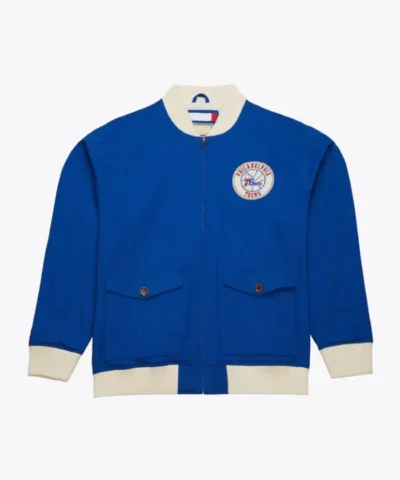 Philadelphia 76ers Cotton Twill Full-Zip Bomber Jacket