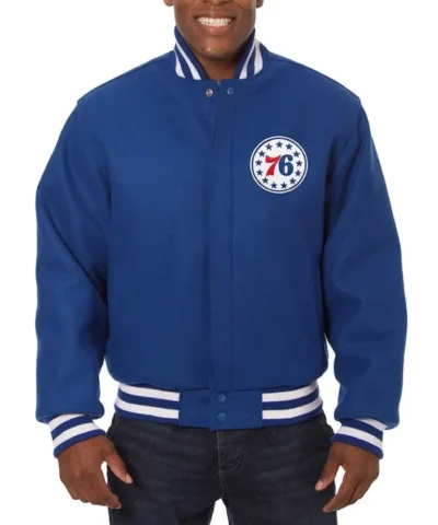Philadelphia 76ers Varsity Royal Full-Snap Wool Jacket