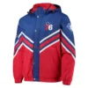 Philadelphia 76ers Full-Zip Royal and Red Hoodie Jacket