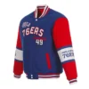 Philadelphia 76ers Varsity Full-Zip Wool Royal and Red Jacket