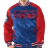 Renegade Philadelphia 76ers Varsity Full-Snap Satin Royal and Red Jacket
