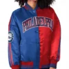 Philadelphia 76ers Colorblock Full-Snap Varsity Satin BlueRed Jacket