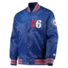 Shop Philadelphia 76ers The Diamond Classic Royal Full-Snap Satin Jacket