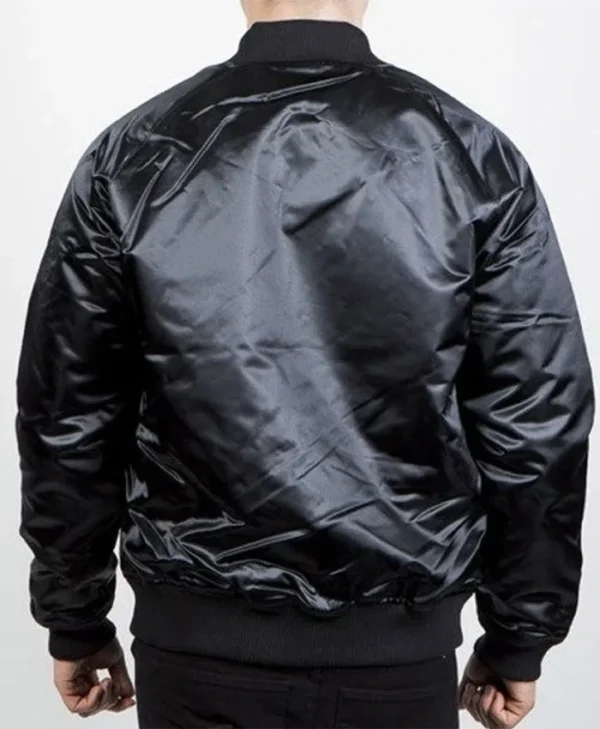 Philadelphia 76ers Black Tonal Satin Jacket
