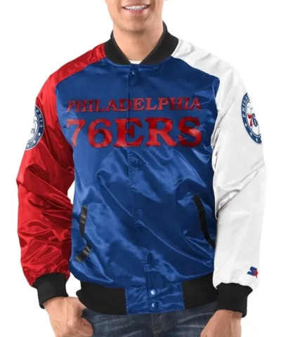 Shop Tricolor Remix Philadelphia 76ers Jacket