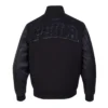 Philadelphia 76ers Triple Black Varsity WoolLeather Jacket