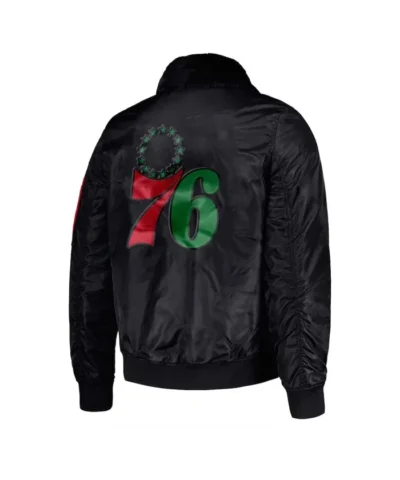 Philadelphia 76ers Ty Mopkins Black History Month Full-Zip Satin Jacket