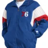 Royal Philadelphia 76ers Yard Line Nylon Jacket