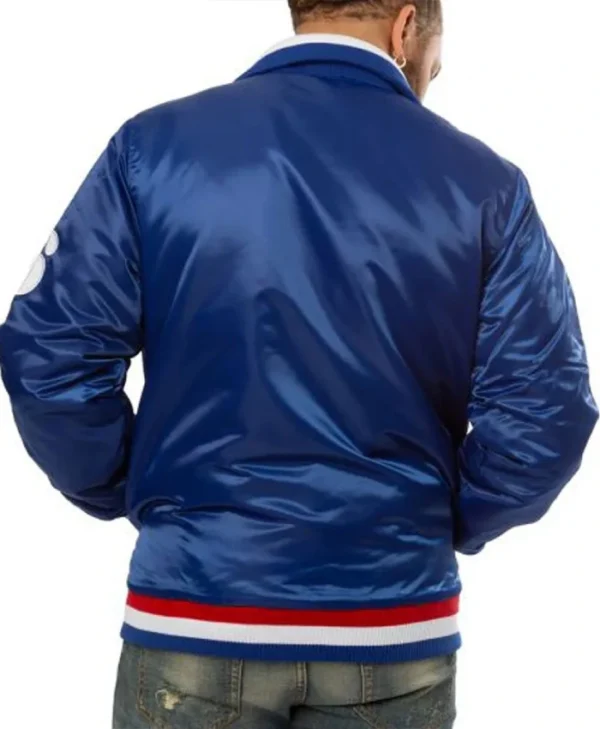 Philadelphia 76ers Blue Zip-Up Satin Jacket