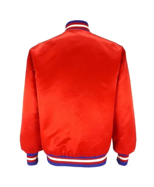 76ers Philadelphia Sixers Red Satin Jacket