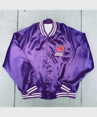 Phoenix Suns 1990’s Bomber Full-Snap Satin Purple Jacket