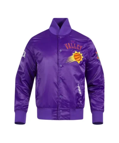 Phoenix Suns 202425 City Edition Chenille Full-Snap Satin Purple Jacket