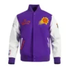 Phoenix Suns 202425 City Edition Chenille WoolLeather Varsity Jacket