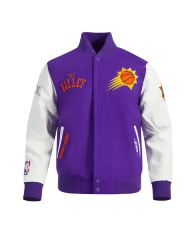Phoenix Suns 202425 City Edition Chenille WoolLeather Varsity Jacket