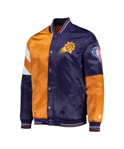 Phoenix Suns 75th Anniversary Leader Color Block Satin Full-Snap Jacket