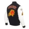 BlackWhite Phoenix Suns Animal Print WoolLeather Varsity Jacket
