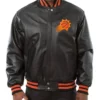 Phoenix Suns Full-Snap Leather Black Jacket