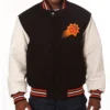 Phoenix Suns Varsity Black and White WoolLeather Full-Snap Jacket