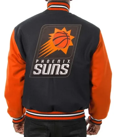 Phoenix Suns Varsity Black and Orange Wool Jacket