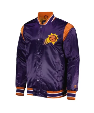 Starter Phoenix Suns Force Play Full-Snap Satin Varsity Jacket