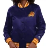 Phoenix Suns Full Count Full-Snap Varsity Satin Purple Jacket
