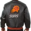 Phoenix Suns Black Varsity Leather Jacket