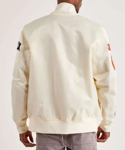 Phoenix Suns Off White Varsity Satin Jacket