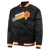 Shop Phoenix Suns Hardwood Classics Full-Snap Satin Bomber Black Jacket