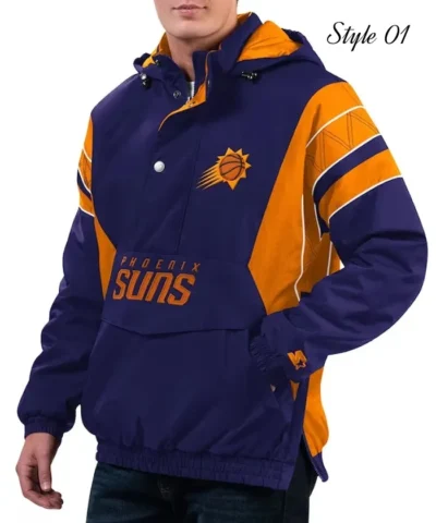 Shop Phoenix Suns Home Team Half-Zip Purple Hoodie Jacket