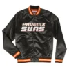 Phoenix Suns Black Lightweight Full-Snap Satin Jacket