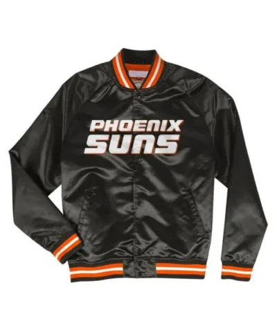 Phoenix Suns Black Lightweight Full-Snap Satin Jacket
