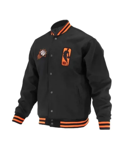 Phoenix Suns Logoman Shadow Full-Snap Wool Black Jacket