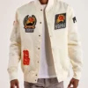 Phoenix Suns Full-Snap Varsity Satin Off White Jacket