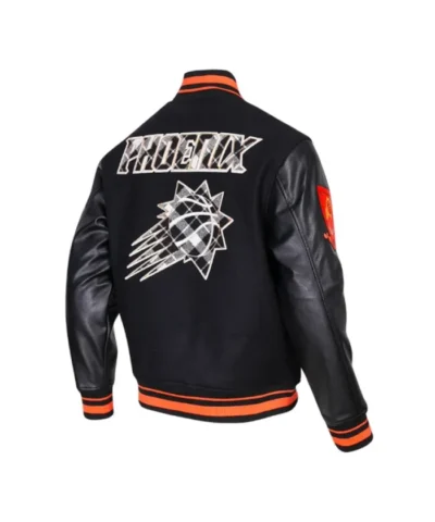 Black Phoenix Suns Prep Full-Zip WoolLeather Varsity Jacket