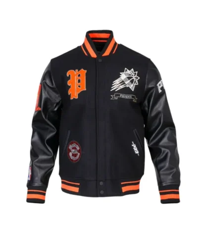 Phoenix Suns Prep Full-Zip WoolLeather Varsity Jacket