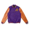 Purple and Orange Phoenix Suns Varsity Full-Snap WoolLeather Jacket