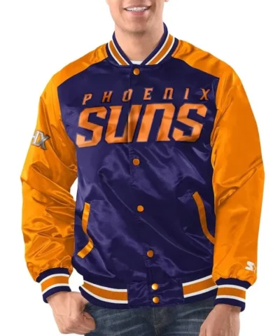 Shop Renegade Phoenix Suns Full-Snap Varsity Satin Jacket
