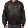 Phoenix Suns Shirt Collar Black Leather Jacket