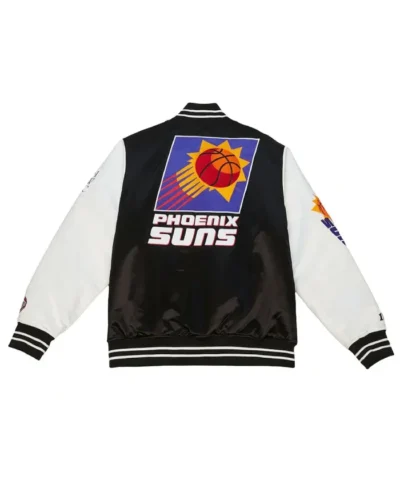 Phoenix Suns Team Origins Black and White Satin Jacket