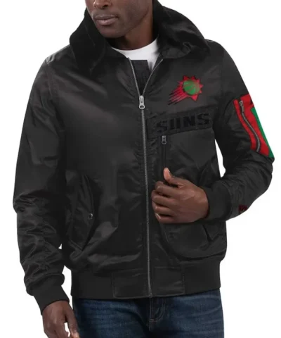 Phoenix Suns Ty Mopkins Black Month Full-Zip Satin Jacket