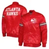 Pick & Roll Atlanta Hawks Red Full-Snap Satin Jacket