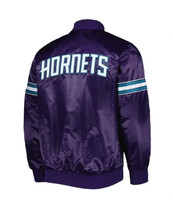Charlotte Hornets Pick and Roll Purple Satin Jacket
