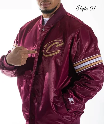 Shop Cleveland Cavaliers Pick & Roll Full-Snap Satin Wine Jacket